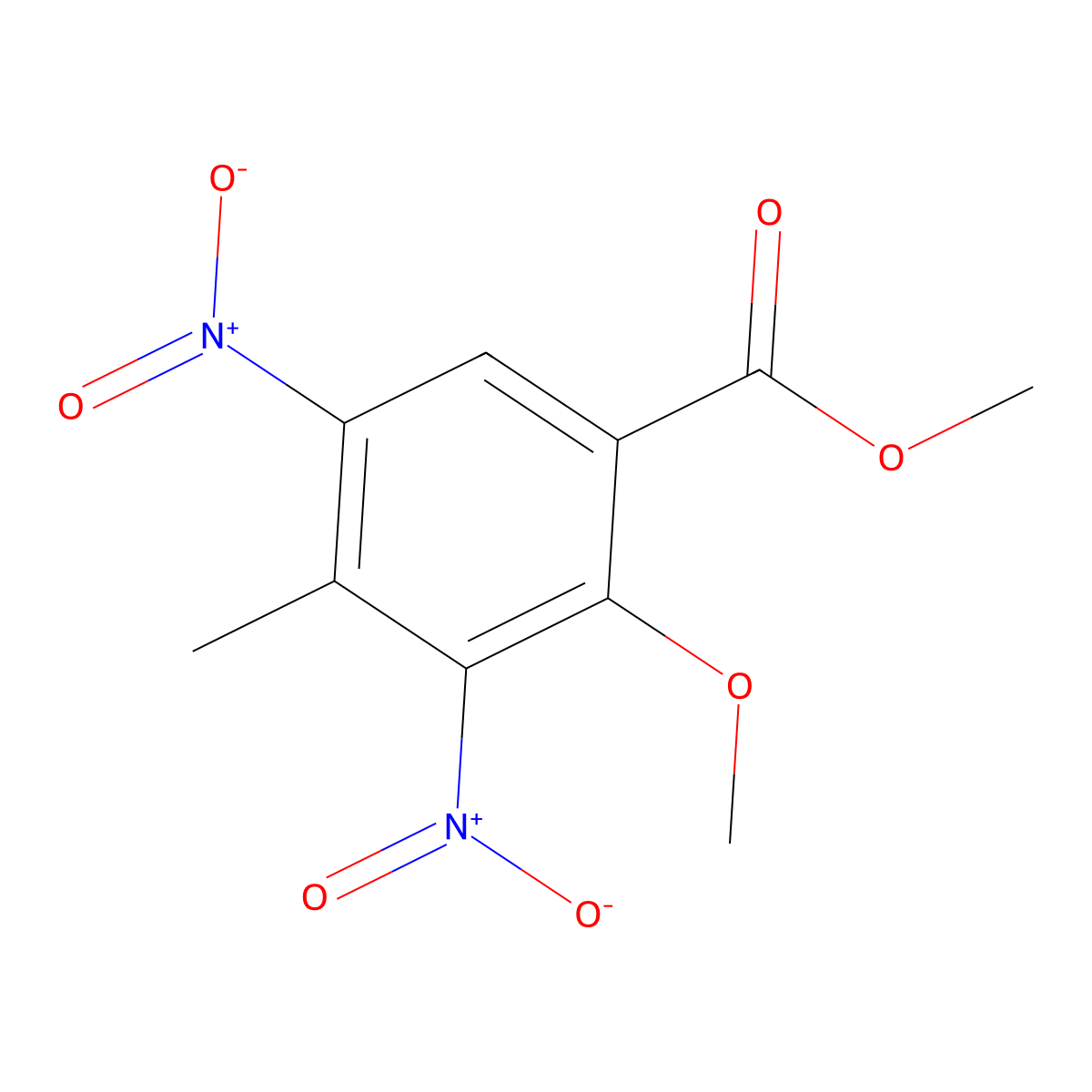 Methyl 2-methoxy-4-methyl-3,5-dinitrobenzoate molecular structure, CAS 1415559-80-6