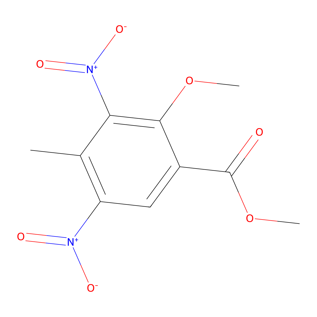 Methyl 2-methoxy-4-methyl-3,5-dinitrobenzoate molecular structure, CAS 1415559-80-6