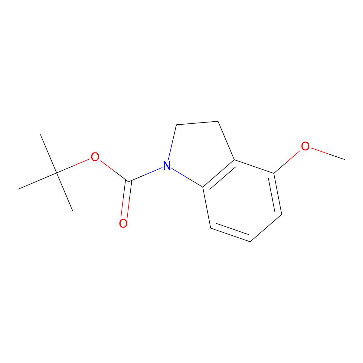 tert-butyl 4-Methoxyindoline-1-carboxylate molecular structure, CAS 1415559-82-8