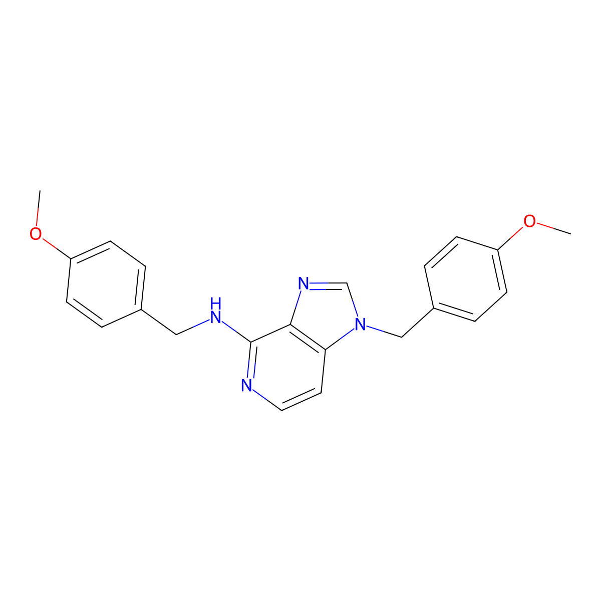 N,1-bis(4-methoxybenzyl)-1H-imidazo[4,5-c]pyridin-4-amine molecular structure, CAS 1415559-83-9