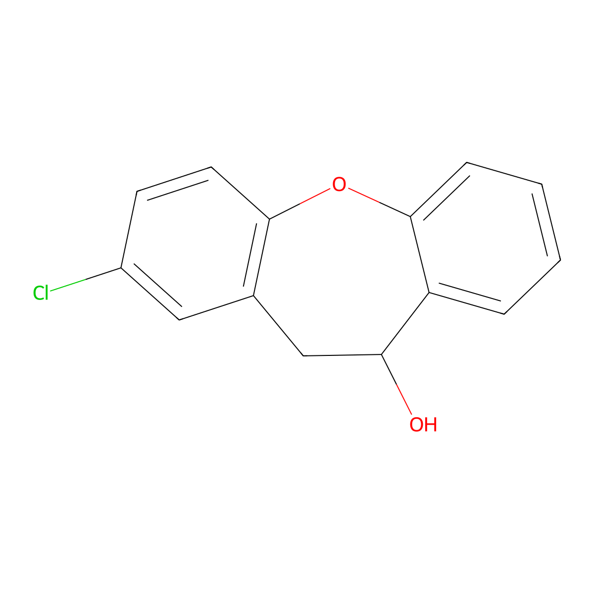 2-Chloro-10,11-dihydrodibenzo[b,f]oxepin-10-ol molecular structure, CAS 1415559-87-3