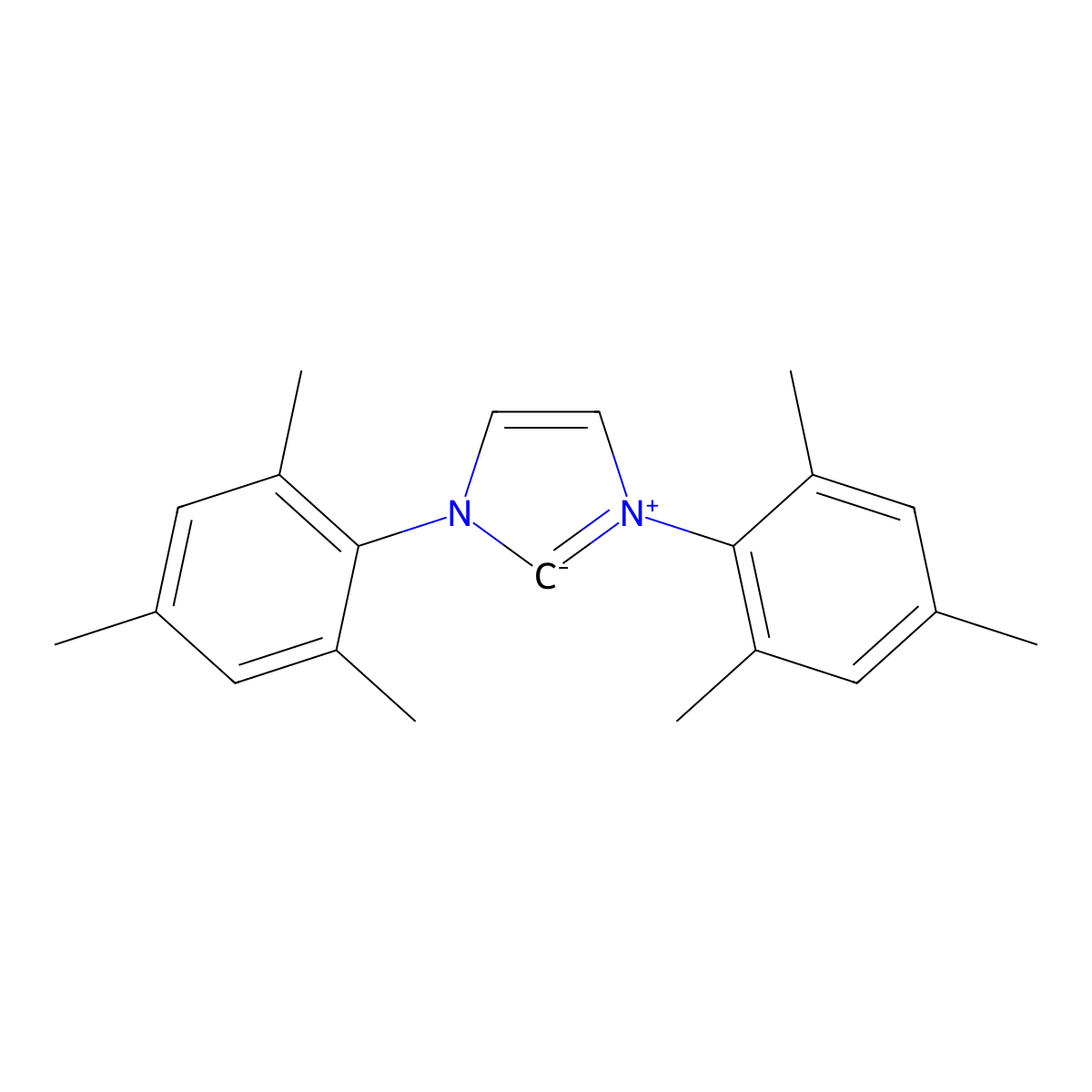 1,3-Dimesitylimidazol-2-ylidene molecular structure, CAS 141556-42-5