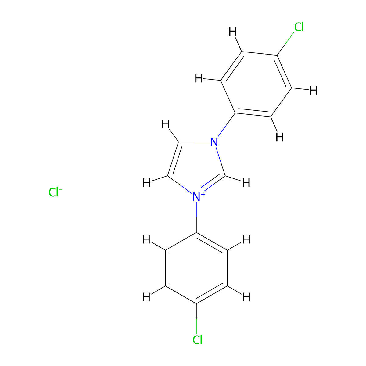 1,3-Bis(4-chlorophenyl)-1H-imidazol-3-ium chloride molecular structure, CAS 141556-46-9