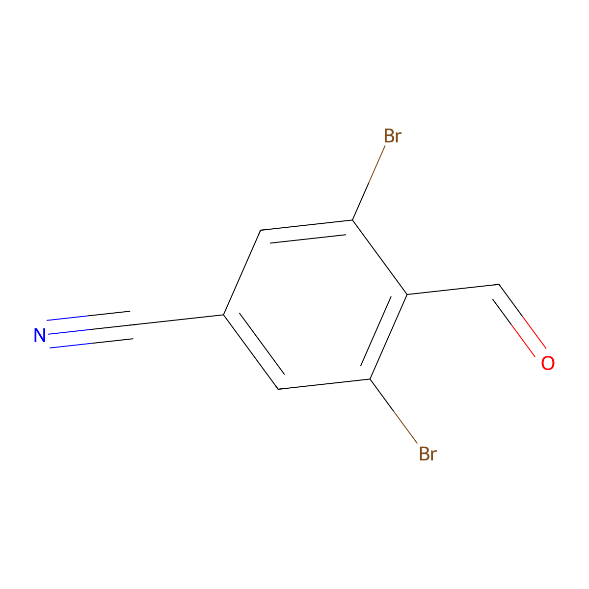 3,5-Dibromo-4-formylbenzonitrile molecular structure, CAS 1415560-03-0