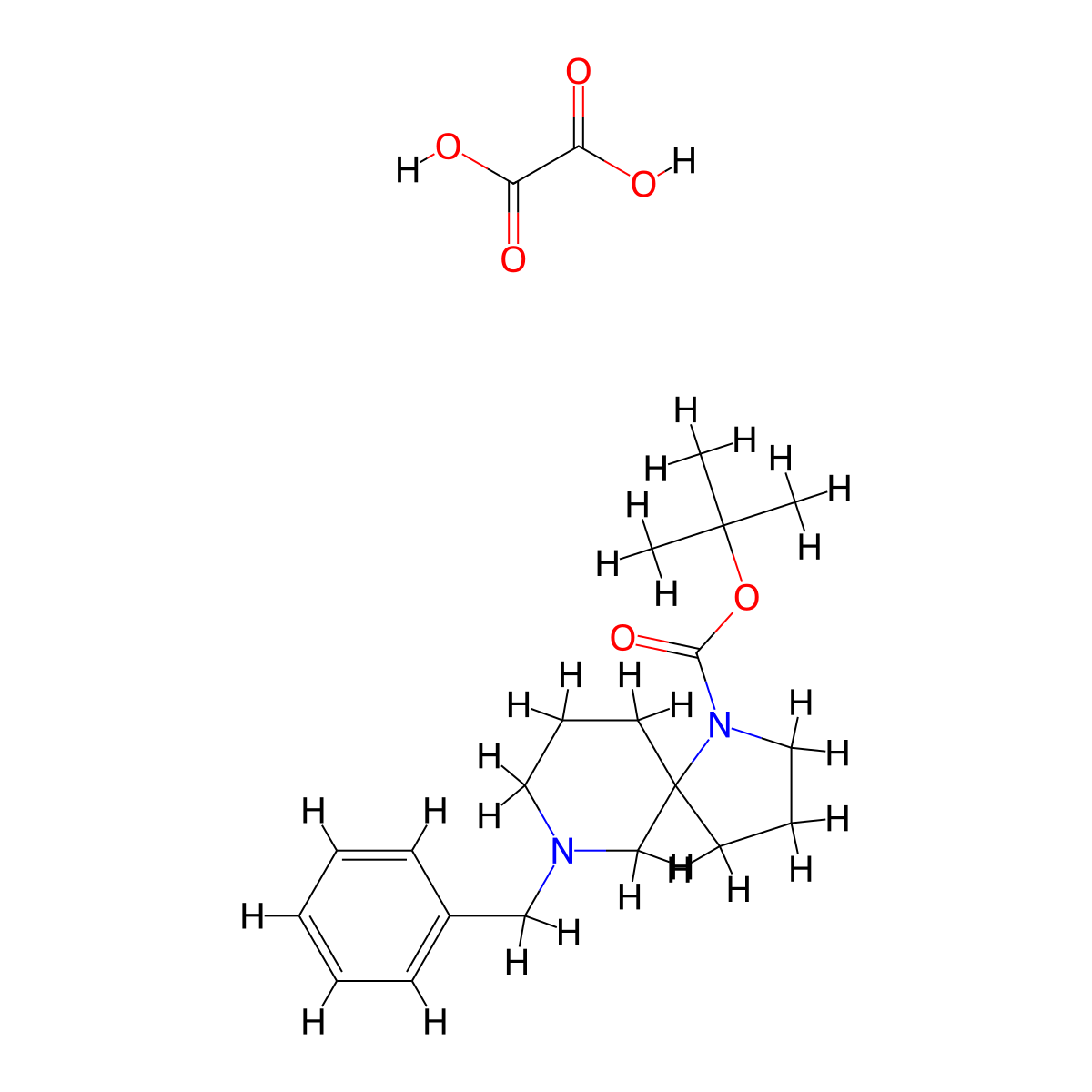 Tert-butyl 7-benzyl-1,7-diazaspiro[4.5]decane-1-carboxylate oxalate molecular structure, CAS 1415560-12-1