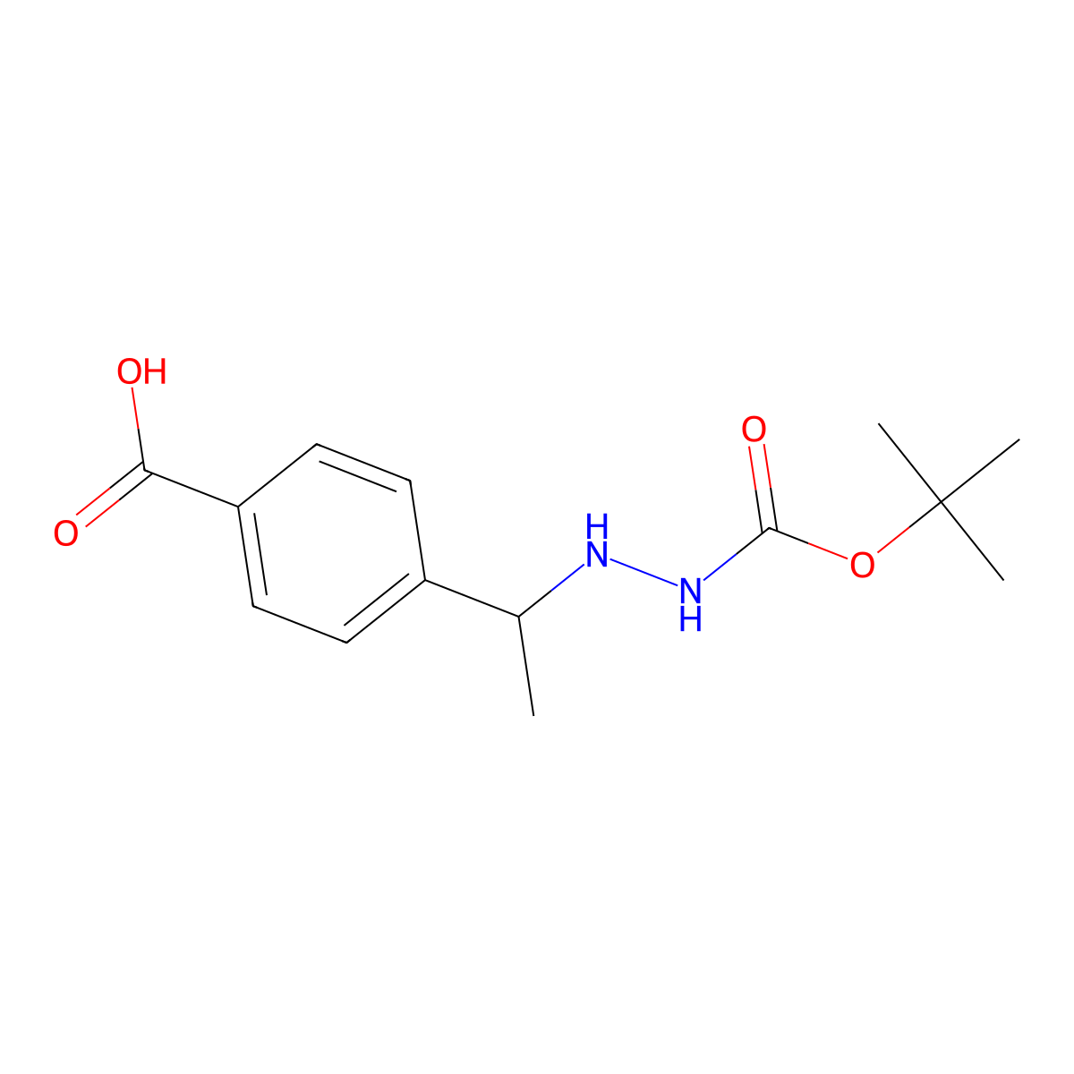 4-(1-(2-(Tert-butoxycarbonyl)hydrazinyl)ethyl)benzoic acid molecular structure, CAS 1415560-36-9