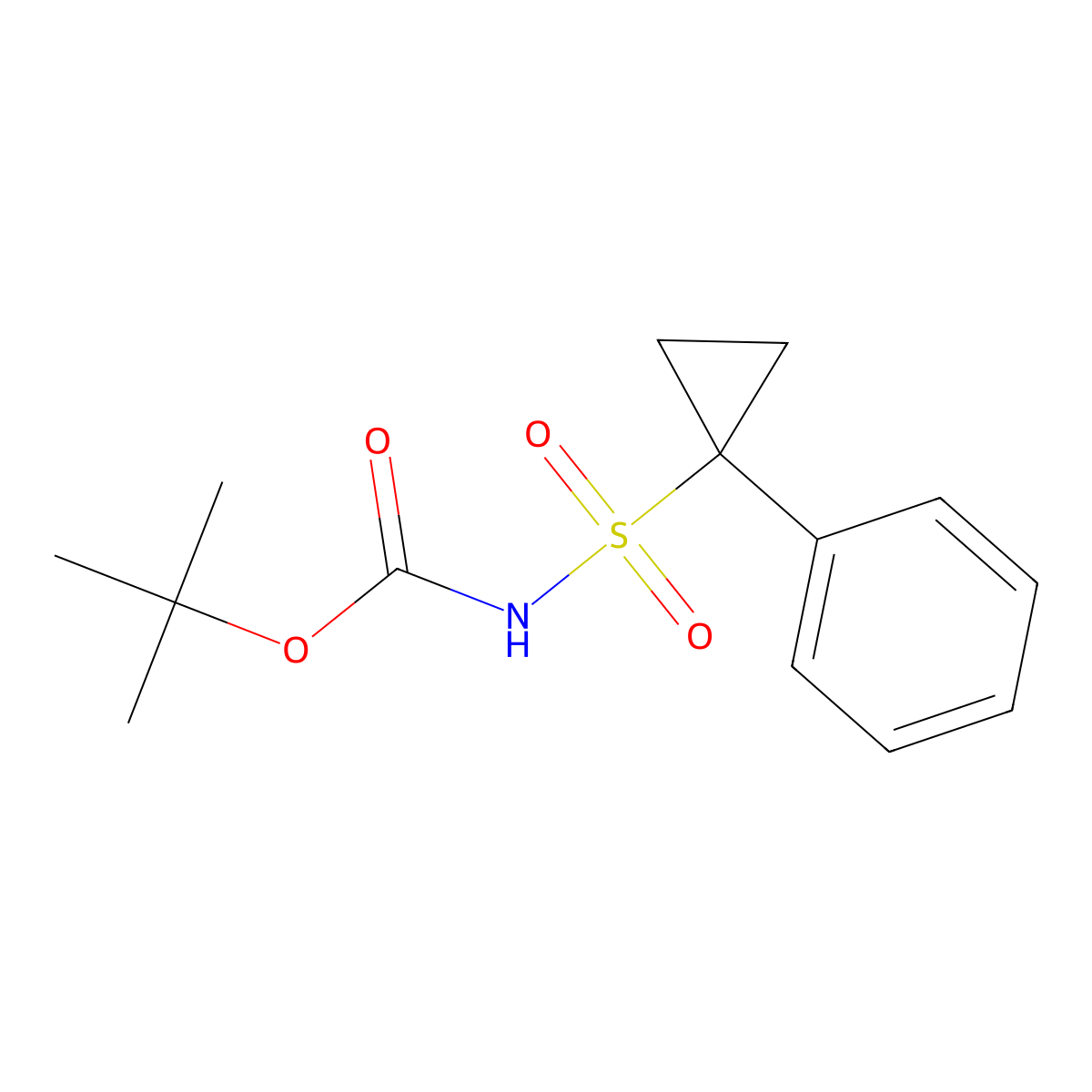 Tert-butyl 1-phenylcyclopropylsulfonylcarbamate molecular structure, CAS 1415560-53-0