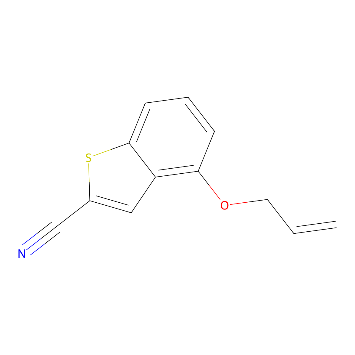 4-(Allyloxy)benzo[b]thiophene-2-carbonitrile molecular structure, CAS 1415560-67-6