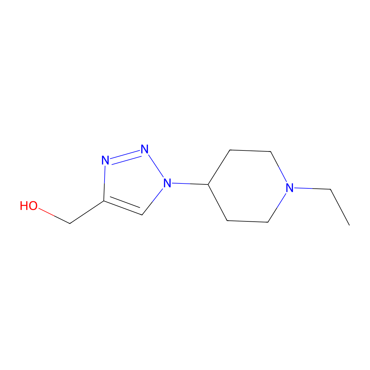 (1-(1-ethylpiperidin-4-yl)-1H-1,2,3-triazol-4-yl)methanol molecular structure, CAS 1415560-75-6