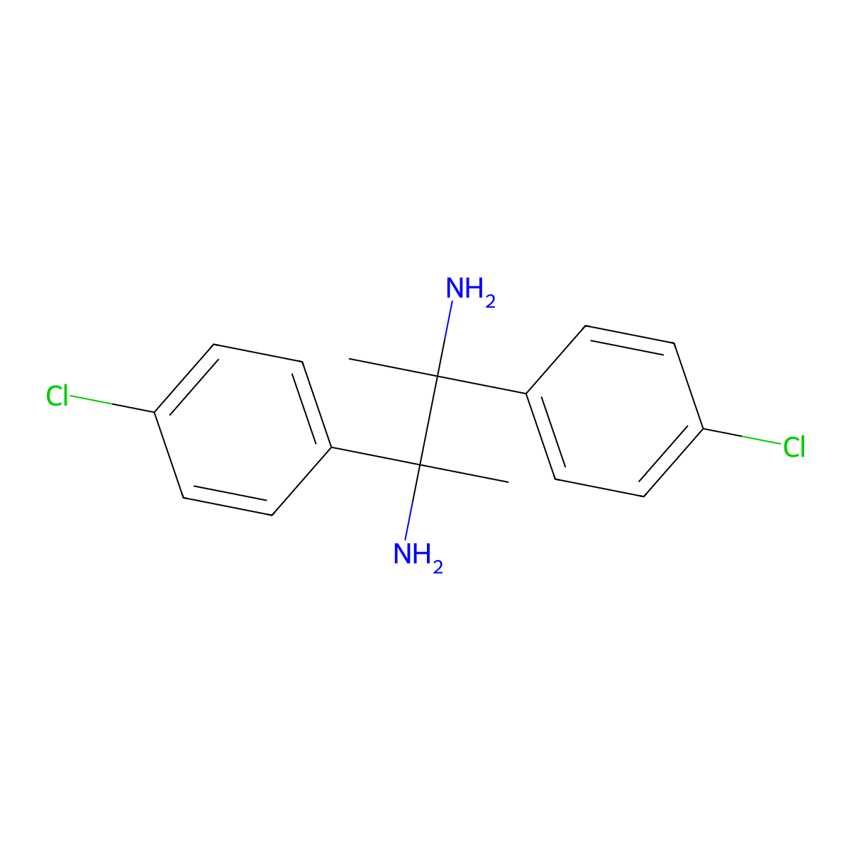 2,3-Bis(4-chlorophenyl)butane-2,3-diamine molecular structure, CAS 1415562-36-5
