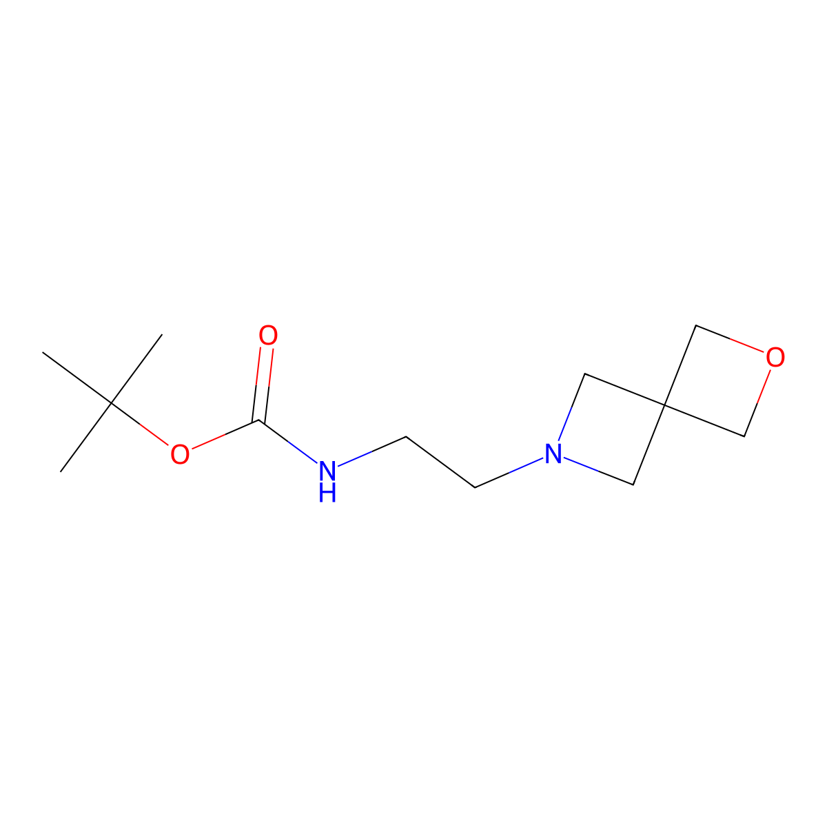Tert-butyl (2-(2-oxa-6-azaspiro[3.3]heptan-6-yl)ethyl)carbamate molecular structure, CAS 1415562-38-7