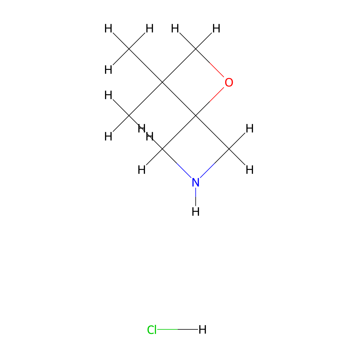 3,3-Dimethyl-1-oxa-6-azaspiro[3.3]heptane hydrochloride molecular structure, CAS 1415562-41-2
