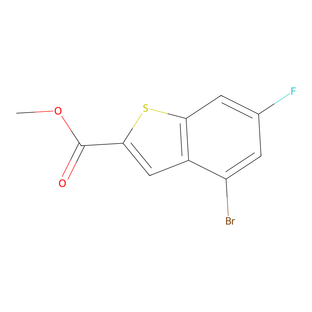 Methyl 4-bromo-6-fluorobenzo[b]thiophene-2-carboxylate molecular structure, CAS 1415562-42-3