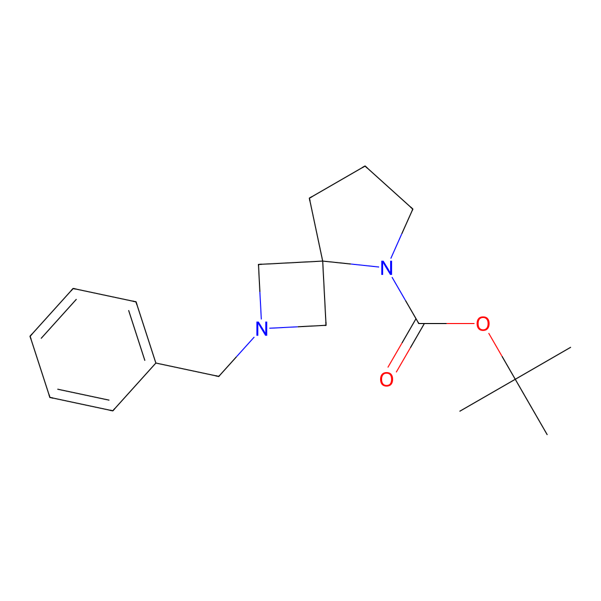 Tert-butyl 2-benzyl-2,5-diazaspiro[3.4]octane-5-carboxylate molecular structure, CAS 1415562-45-6