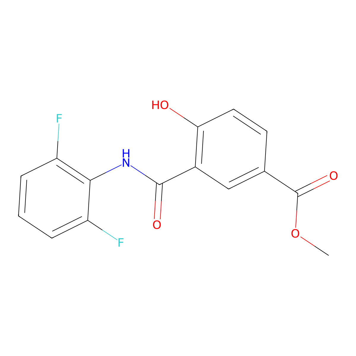 Methyl 3-(2,6-difluorophenylcarbamoyl)-4-hydroxybenzoate molecular structure, CAS 1415562-48-9