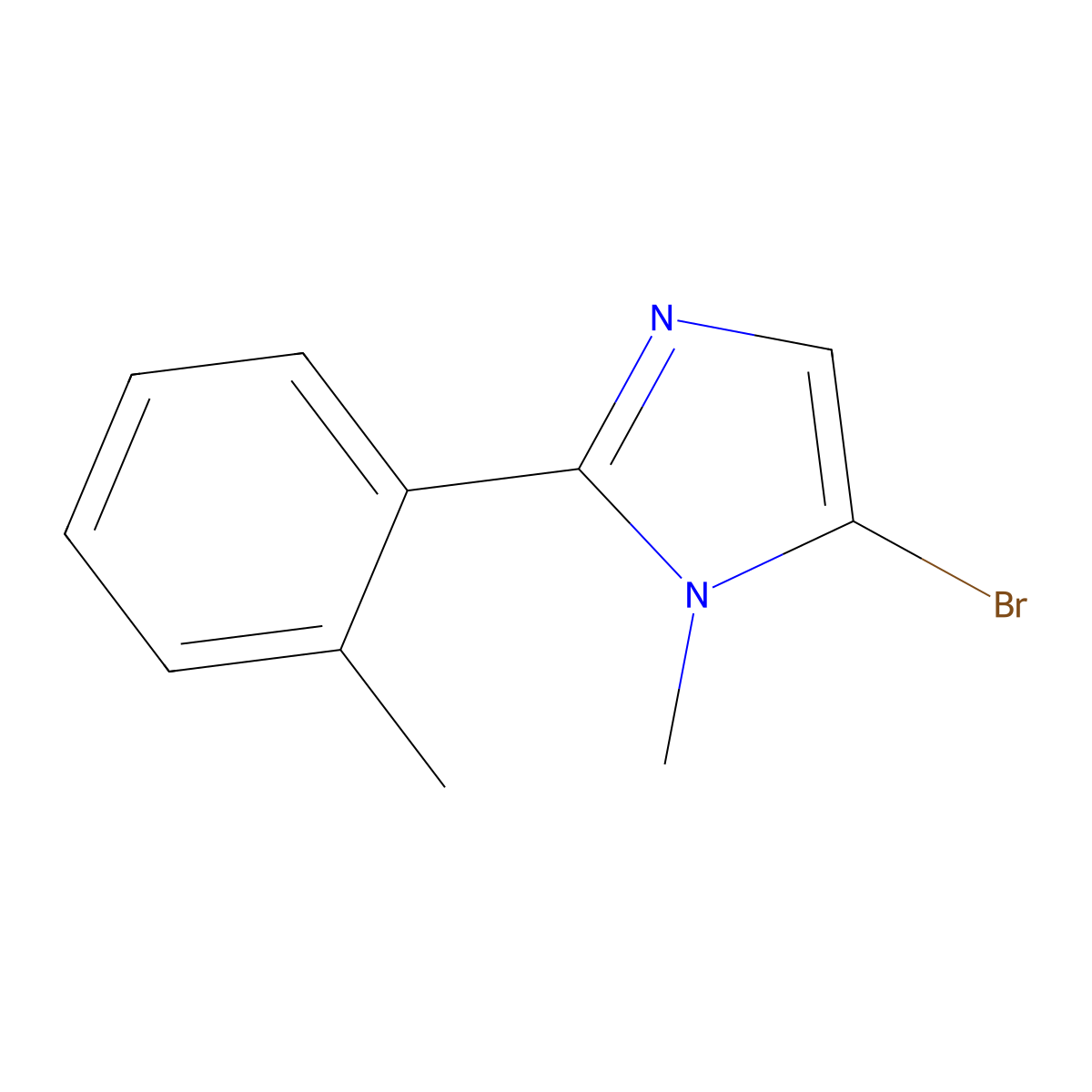 5-bromo-1-methyl-2-(o-tolyl)-1H-imidazole molecular structure, CAS 1415562-59-2