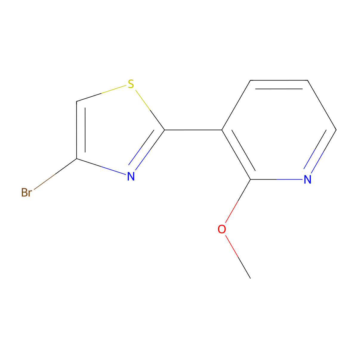 4-Bromo-2-(2-methoxypyridin-3-yl)thiazole molecular structure, CAS 1415562-60-5