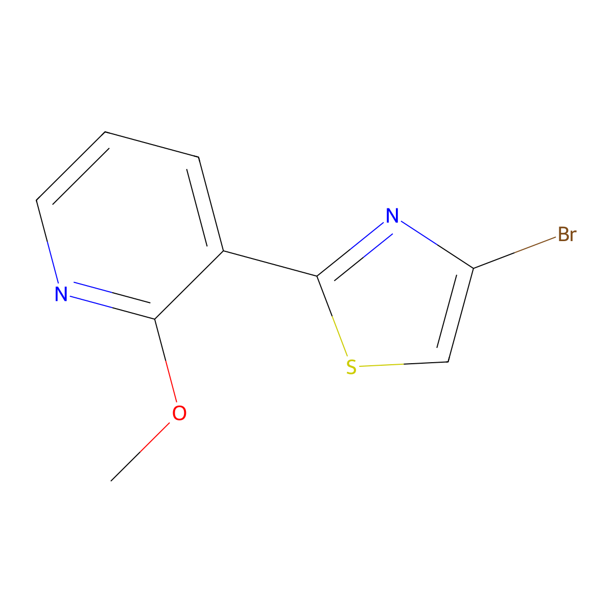 4-Bromo-2-(2-methoxypyridin-3-yl)thiazole molecular structure, CAS 1415562-60-5