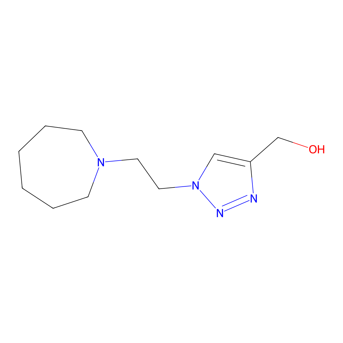 (1-(2-(azepan-1-yl)ethyl)-1H-1,2,3-triazol-4-yl)methanol molecular structure, CAS 1415562-62-7