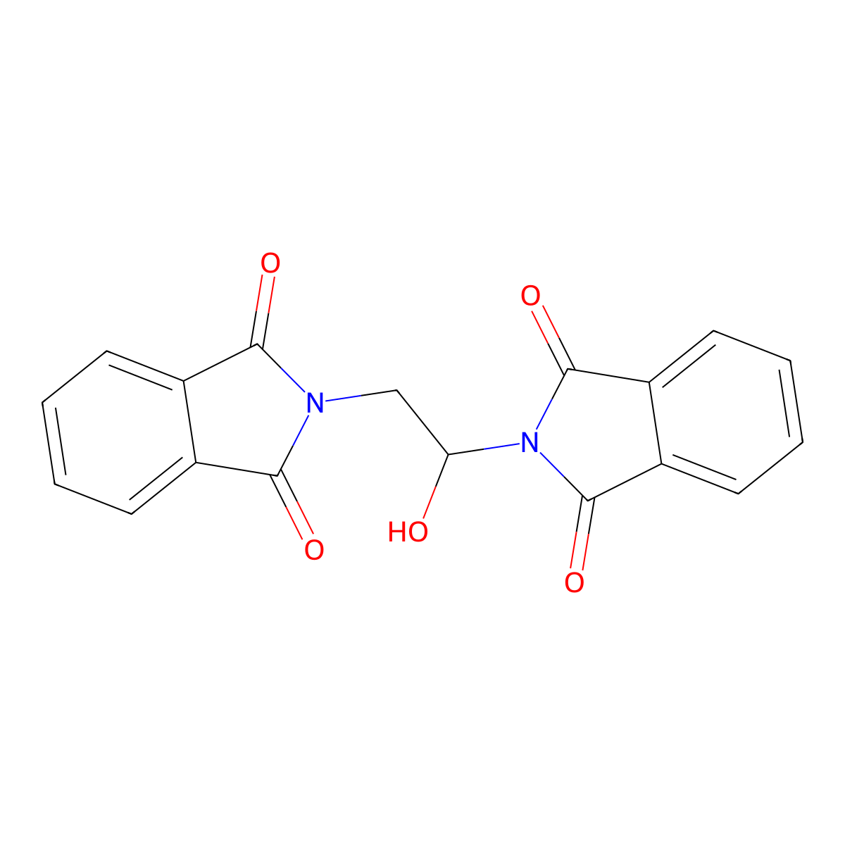 2,2'-(1-Hydroxyethane-1,2-diyl)diisoindoline-1,3-dione molecular structure, CAS 1415562-69-4