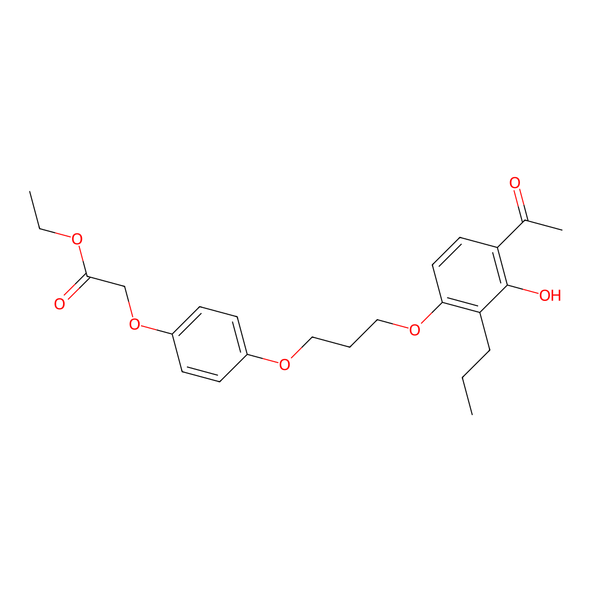 Ethyl 2-(4-(3-(4-acetyl-3-hydroxy-2-propylphenoxy)propoxy)phenoxy)acetate molecular structure, CAS 1415562-88-7