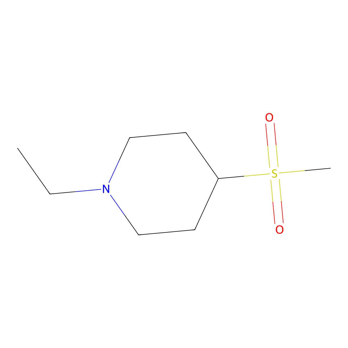 1-Ethyl-4-(methylsulfonyl)piperidine molecular structure, CAS 1415562-90-1