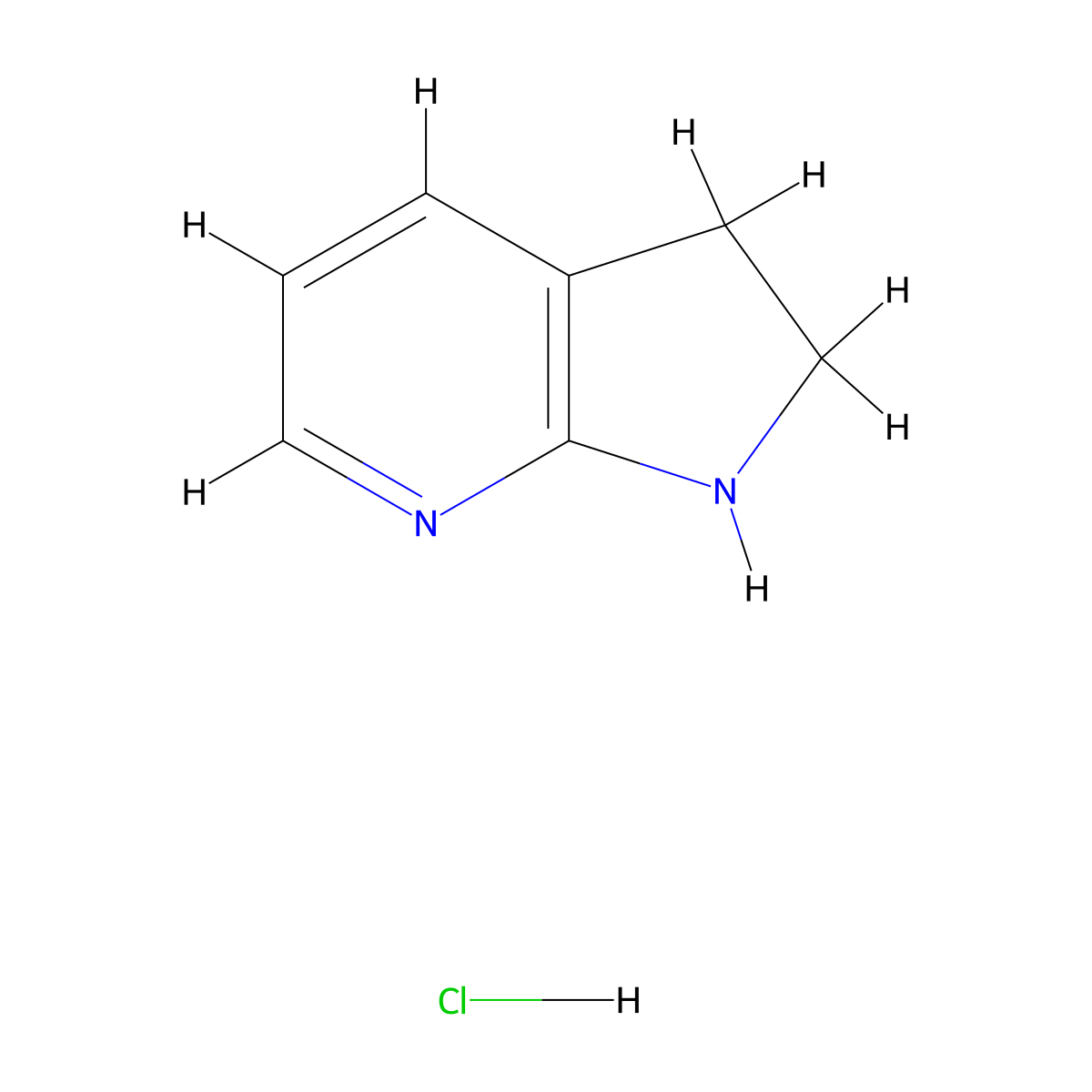 2,3-dihydro-1H-pyrrolo[2,3-b]pyridine (Hydrochloride) molecular structure, CAS 1415564-47-4