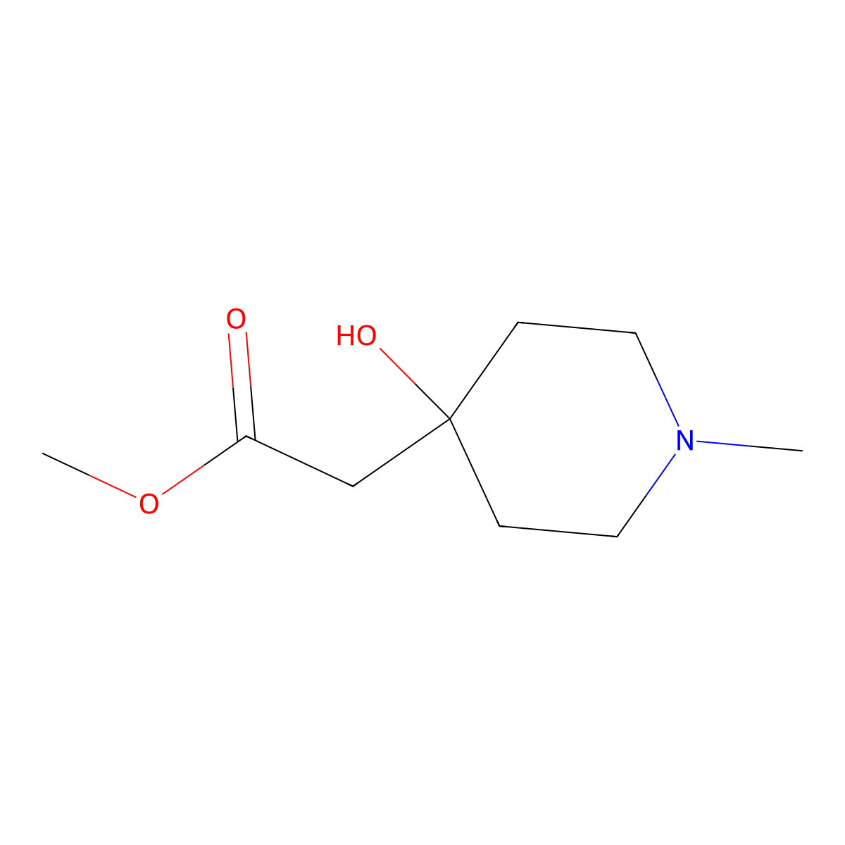 Methyl 2-(4-hydroxy-1-methylpiperidin-4-yl)acetate molecular structure, CAS 1415564-49-6
