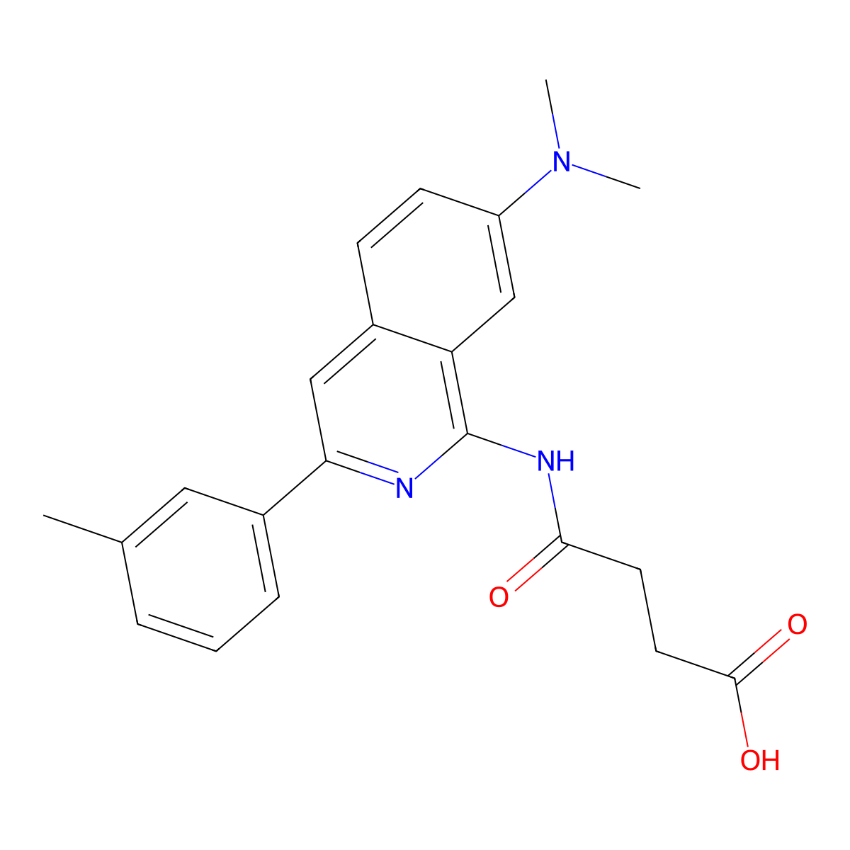 4-(7-(Dimethylamino)-3-m-tolylisoquinolin-1-ylamino)-4-oxobutanoic acid molecular structure, CAS 1415564-54-3