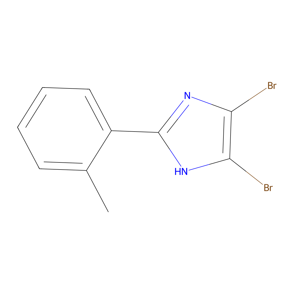 4,5-dibromo-2-(o-tolyl)-1H-imidazole molecular structure, CAS 1415564-57-6