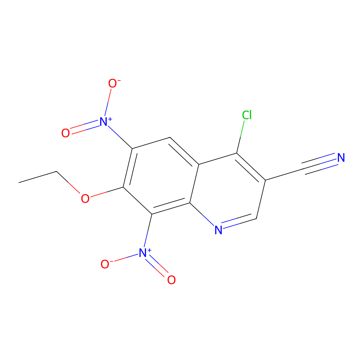 4-Chloro-7-ethoxy-6,8-dinitroquinoline-3-carbonitrile molecular structure, CAS 1415564-65-6