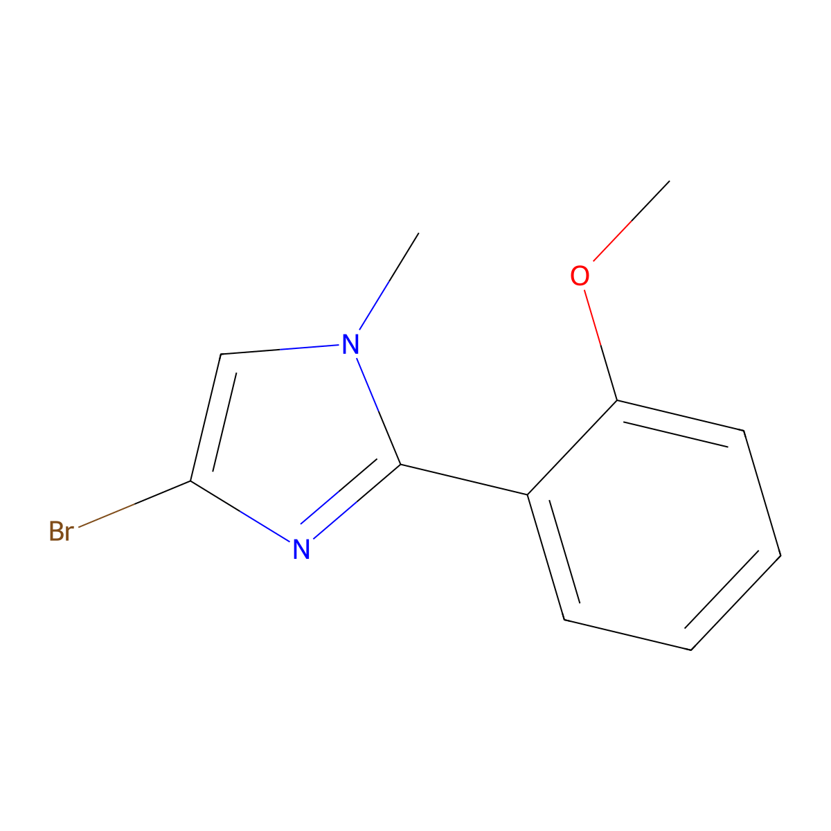 4-bromo-2-(2-methoxyphenyl)-1-methyl-1H-imidazole molecular structure, CAS 1415564-66-7