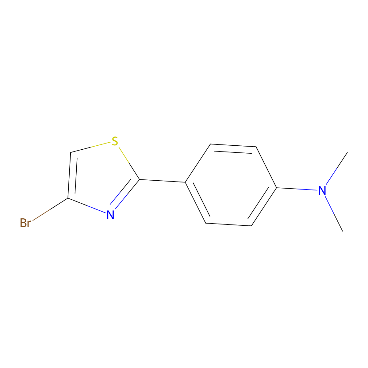 4-(4-bromothiazol-2-yl)-N,N-dimethylaniline molecular structure, CAS 1415564-69-0