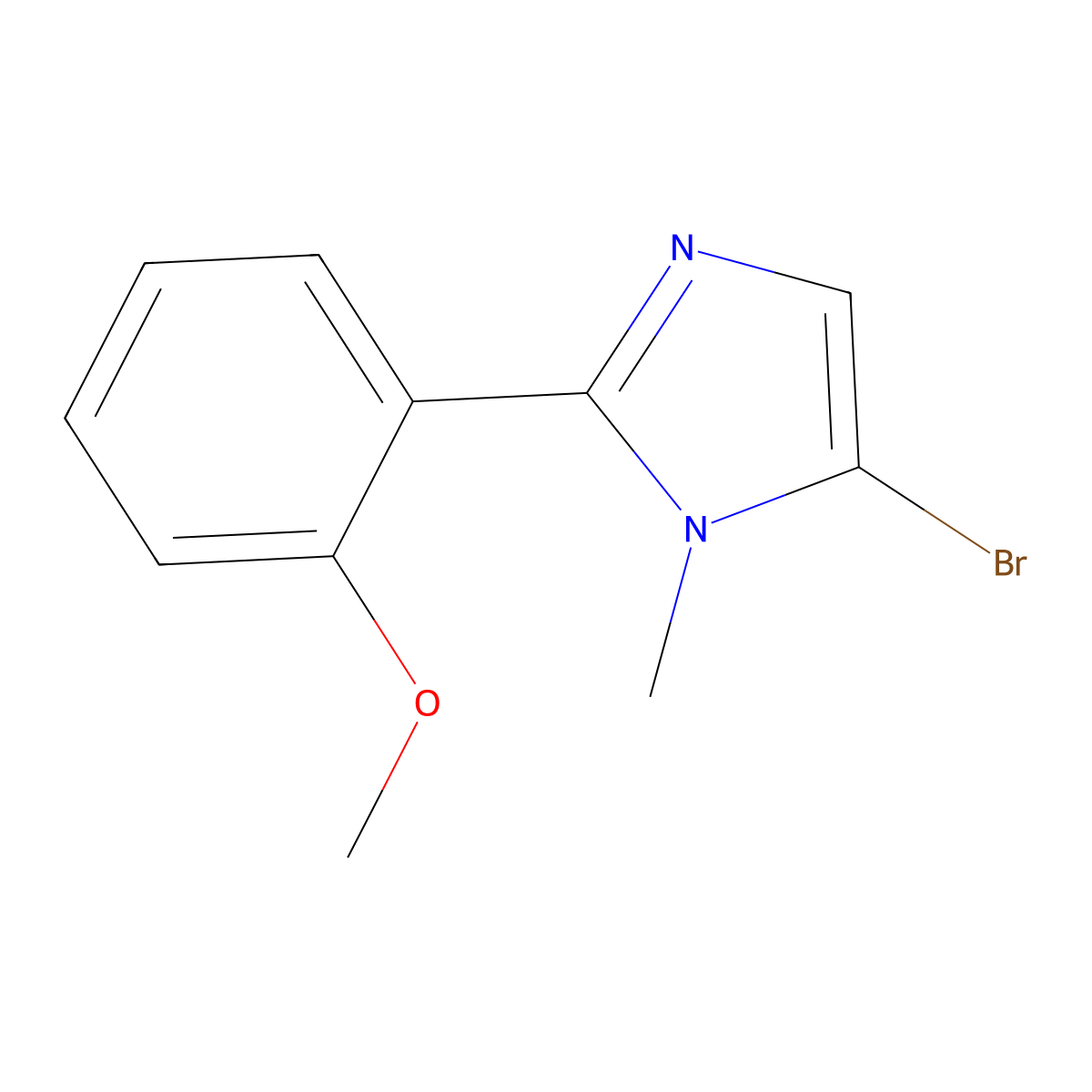 5-bromo-2-(2-methoxyphenyl)-1-methyl-1H-imidazole molecular structure, CAS 1415564-80-5