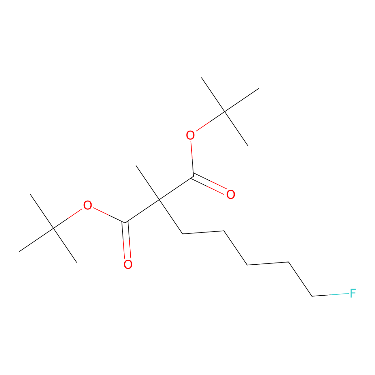 Di-tert-butyl 2-(5-fluoropentyl)-2-methylmalonate molecular structure, CAS 1415564-81-6