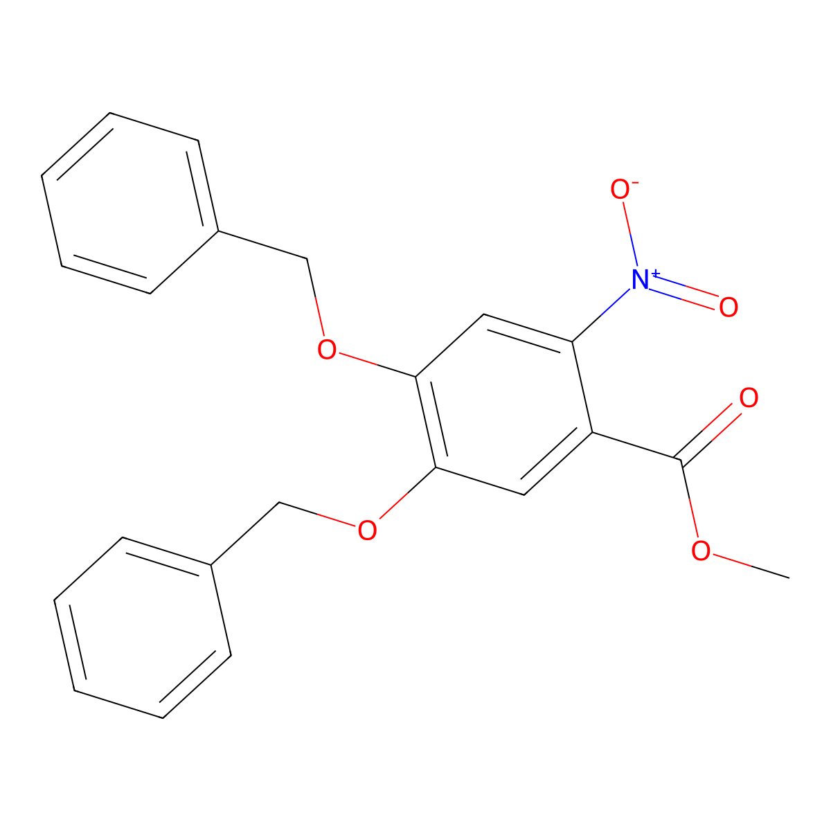 Methyl 4,5-bis(benzyloxy)-2-nitrobenzoate molecular structure, CAS 1415564-82-7