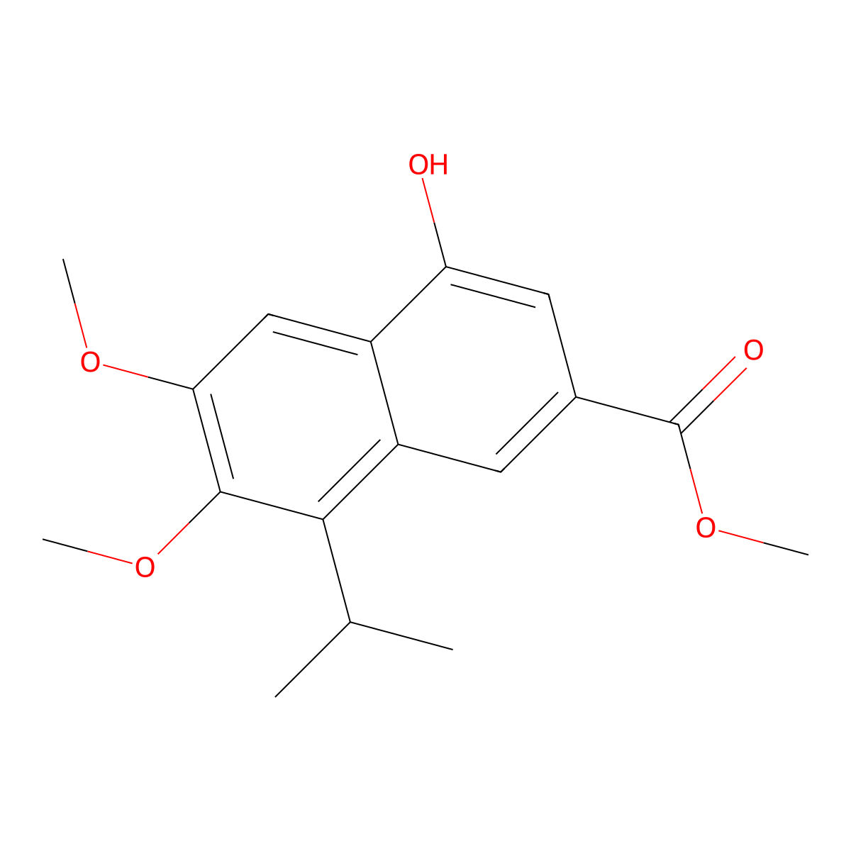 Methyl 4-hydroxy-8-isopropyl-6,7-dimethoxy-2-naphthoate molecular structure, CAS 1415564-88-3