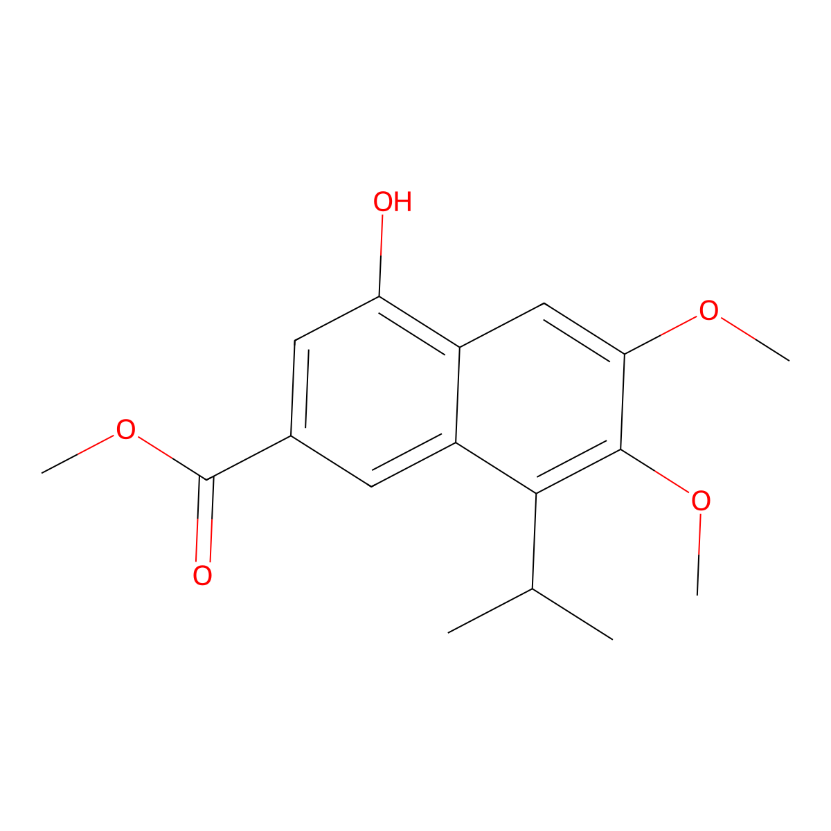 Methyl 4-hydroxy-8-isopropyl-6,7-dimethoxy-2-naphthoate molecular structure, CAS 1415564-88-3