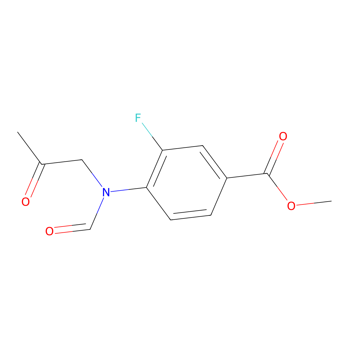 methyl 3-fluoro-4-(N-(2-oxopropyl)formamido)benzoate molecular structure, CAS 1415564-94-1
