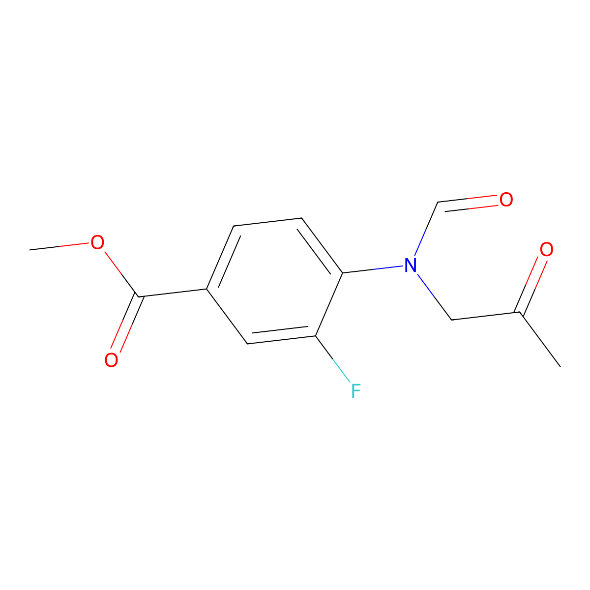 methyl 3-fluoro-4-(N-(2-oxopropyl)formamido)benzoate molecular structure, CAS 1415564-94-1