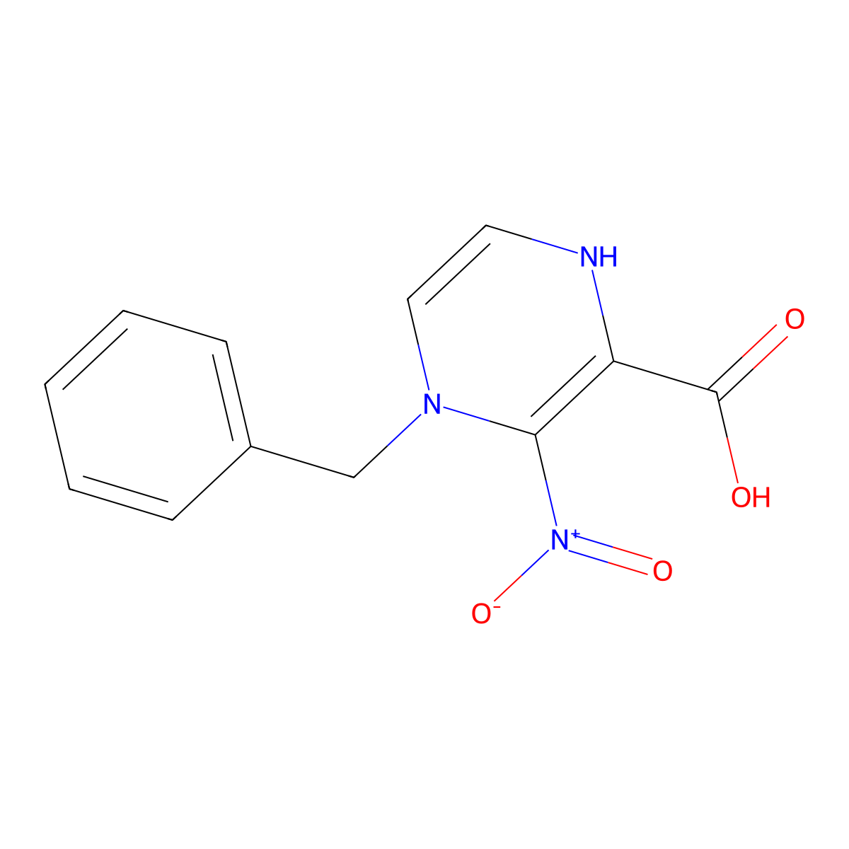 4-Benzyl-3-nitro-1,4-dihydropyrazine-2-carboxylic acid molecular structure, CAS 1415565-09-1