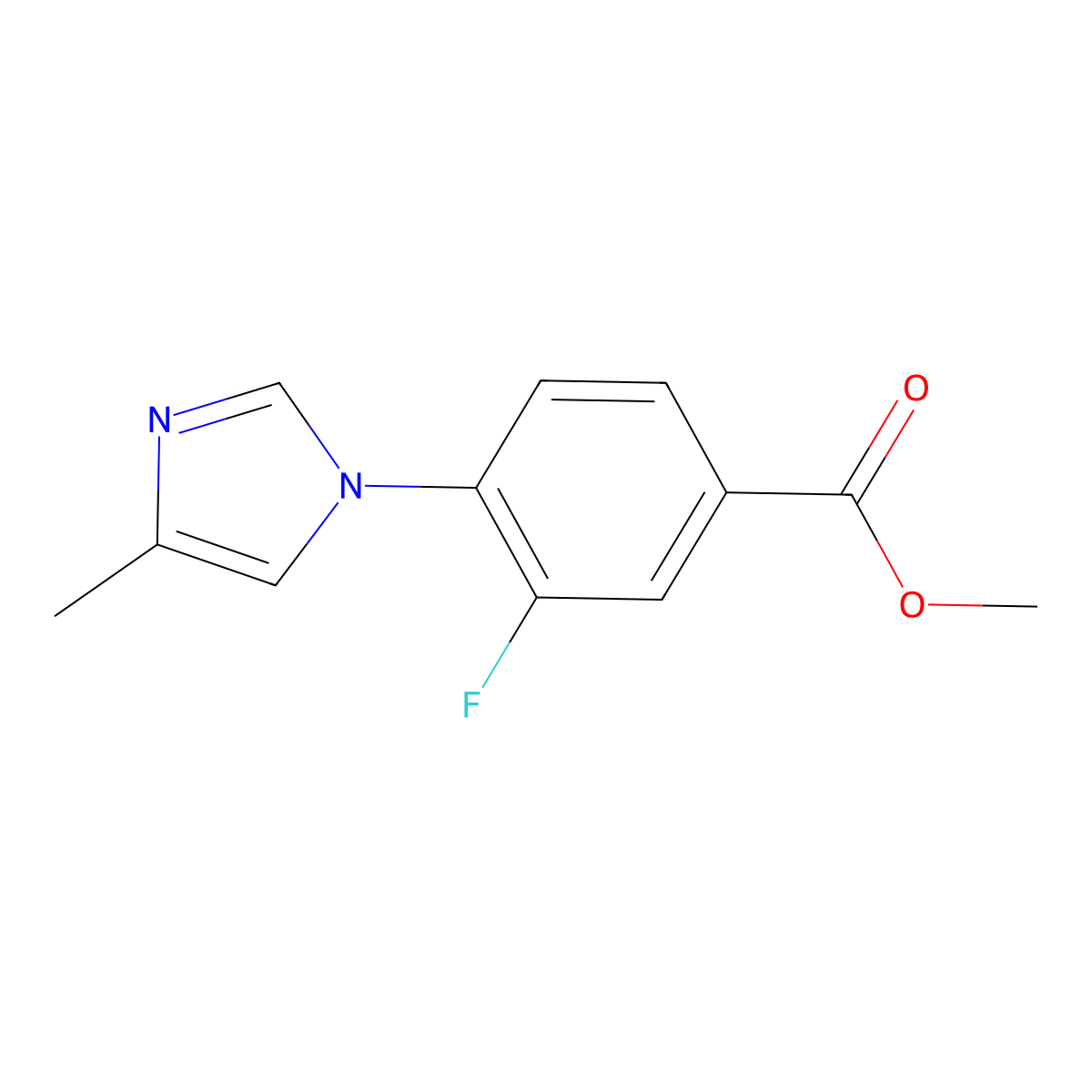 methyl 3-fluoro-4-(4-methyl-1H-imidazol-1-yl)benzoate molecular structure, CAS 1415565-10-4