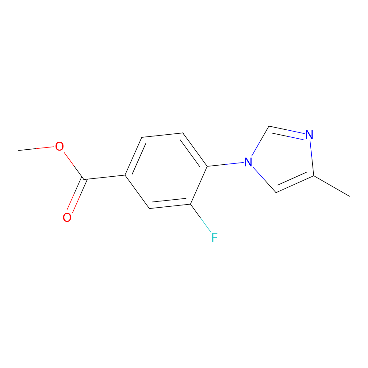 methyl 3-fluoro-4-(4-methyl-1H-imidazol-1-yl)benzoate molecular structure, CAS 1415565-10-4