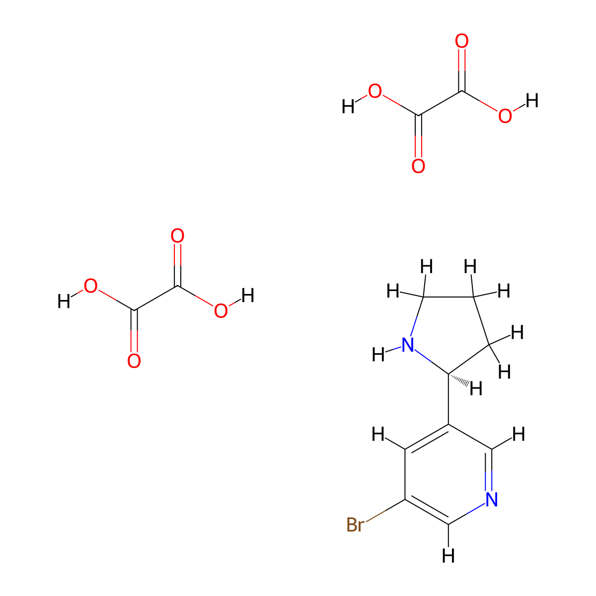 (S)-3-bromo-5-(pyrrolidin-2-yl)pyridine dioxalate molecular structure, CAS 1415566-39-0