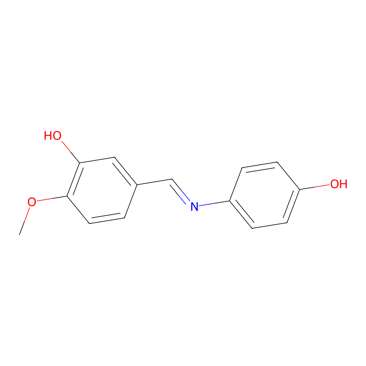 5-{(E)-[(4-hydroxyphenyl)imino]methyl}-2-methoxyphenol molecular structure, CAS 1415567-35-9