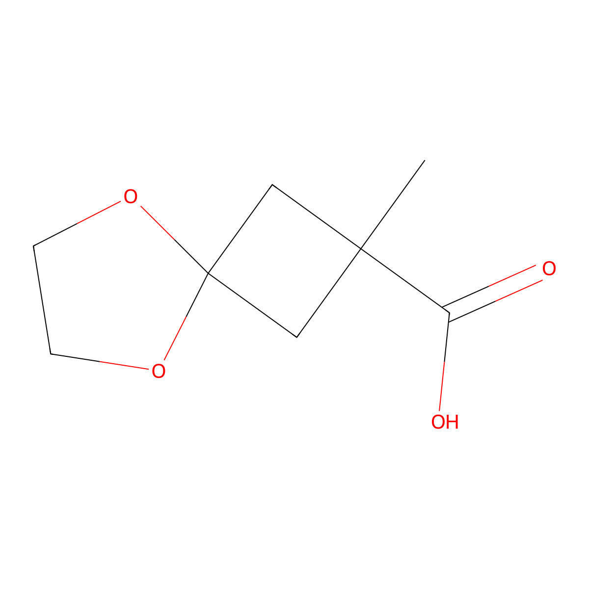 2-Methyl-5,8-dioxaspiro[3.4]octane-2-carboxylic acid molecular structure, CAS 1415574-18-3