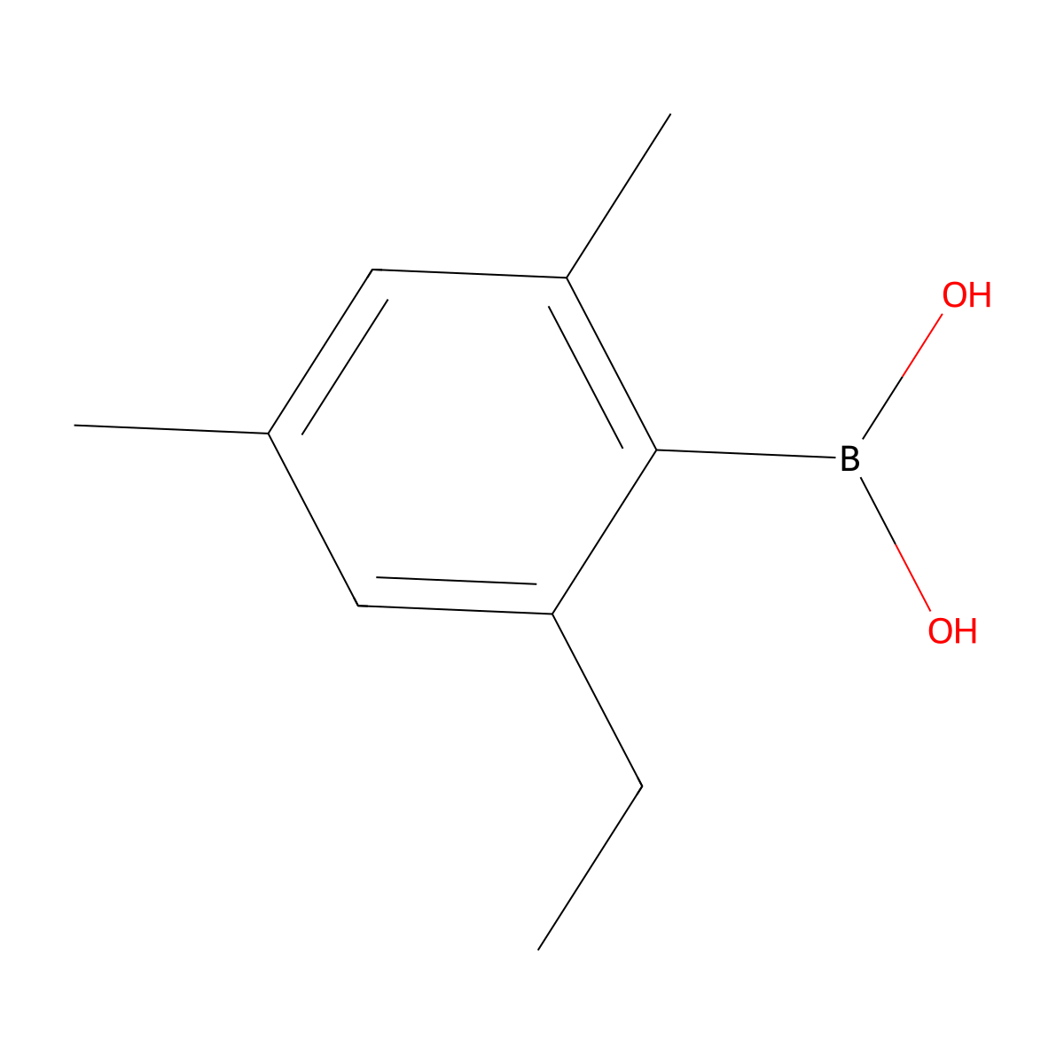 (2-Ethyl-4,6-dimethylphenyl)boronic acid molecular structure, CAS 1415578-24-3