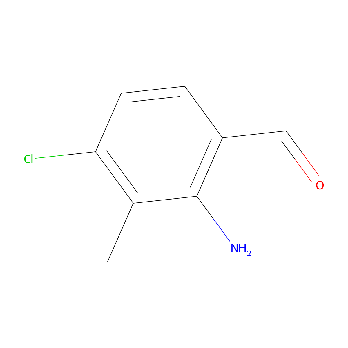 2-Amino-4-chloro-3-methylbenzaldehyde molecular structure, CAS 1415596-07-4