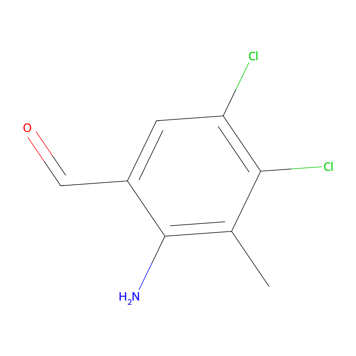 2-Amino-4,5-dichloro-3-methylbenzaldehyde molecular structure, CAS 1415596-09-6