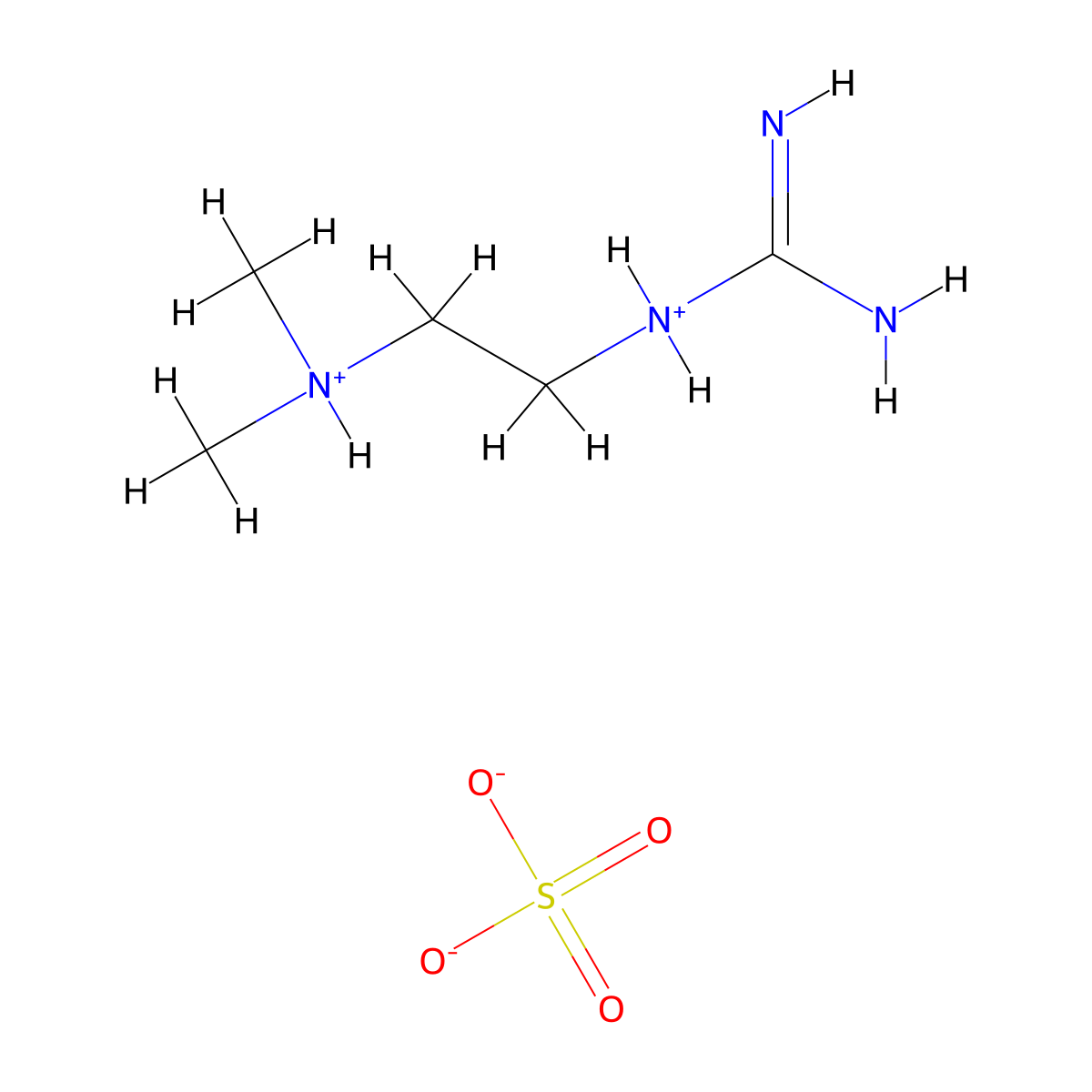 Guanidine, 1-(2-(dimethylamino)ethyl)-, sulfate, hydrate molecular structure, CAS 14156-72-0
